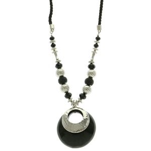 Catherine's Statement Necklace Black & Silver NWOT